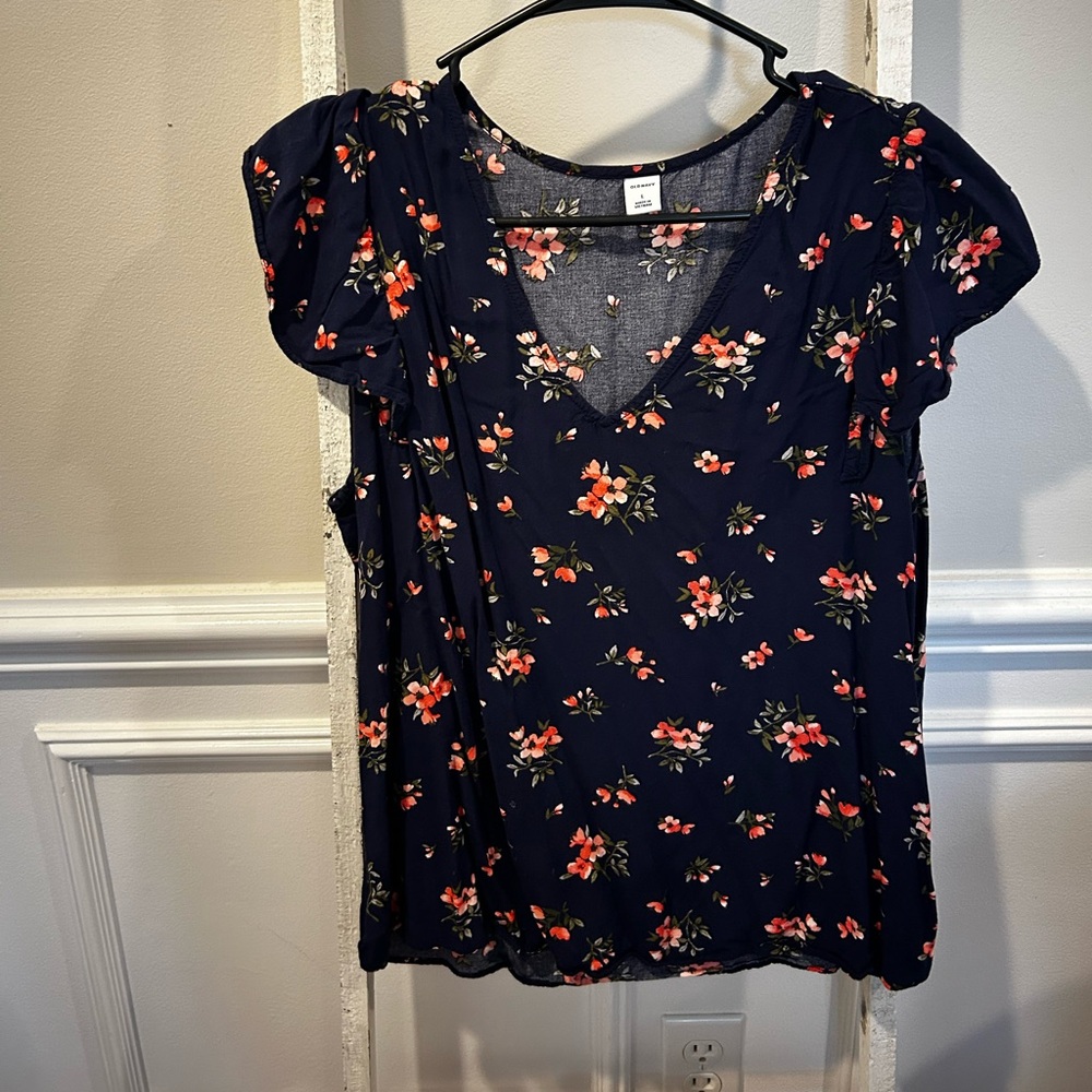 Floral V-Neck Women's Top